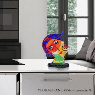 decorative modern head sculpture multicolor