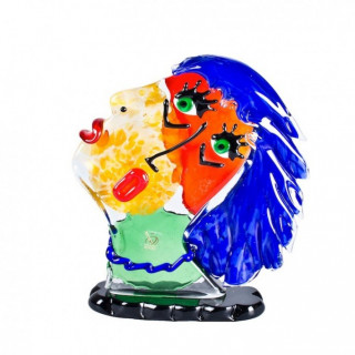 Murano glass head sculpture inspired by Picasso' style