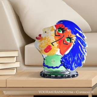 decorative modern head sculpture multicolor