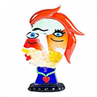 Murano glass head sculpture inspired by Picasso' style
