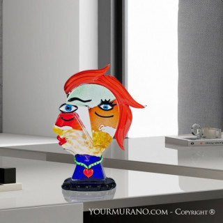 multicolored decorative modern head sculpture