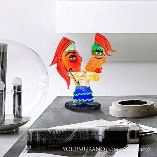 decorative modern head sculpture multicolor