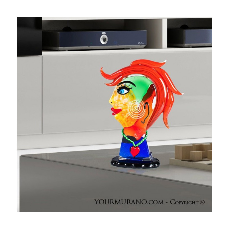 decorative modern head sculpture multicolor