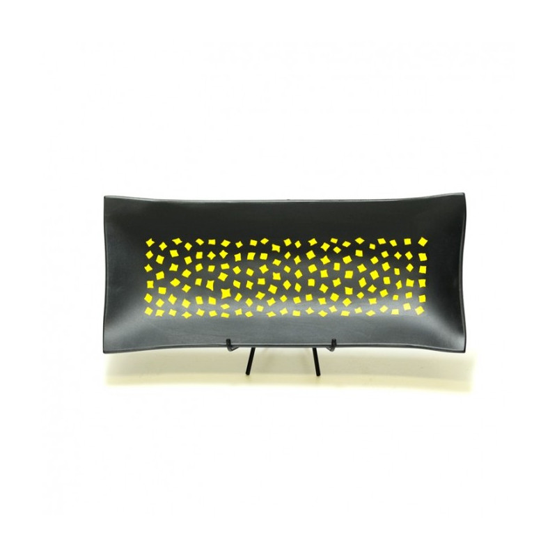 Venice centerpiece in black and yellow glass of modern design