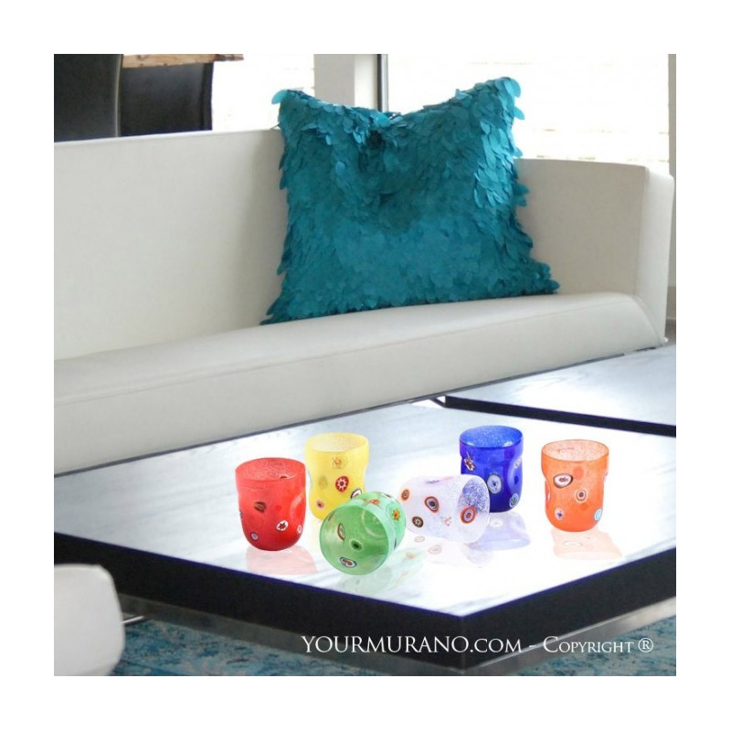 colored drinking glasses set home décor