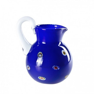 Blue and colorful murrine carafe