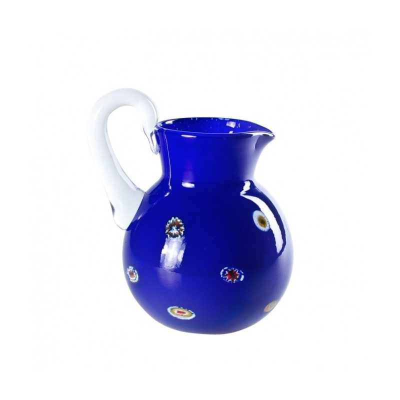 Blue and colorful murrine carafe