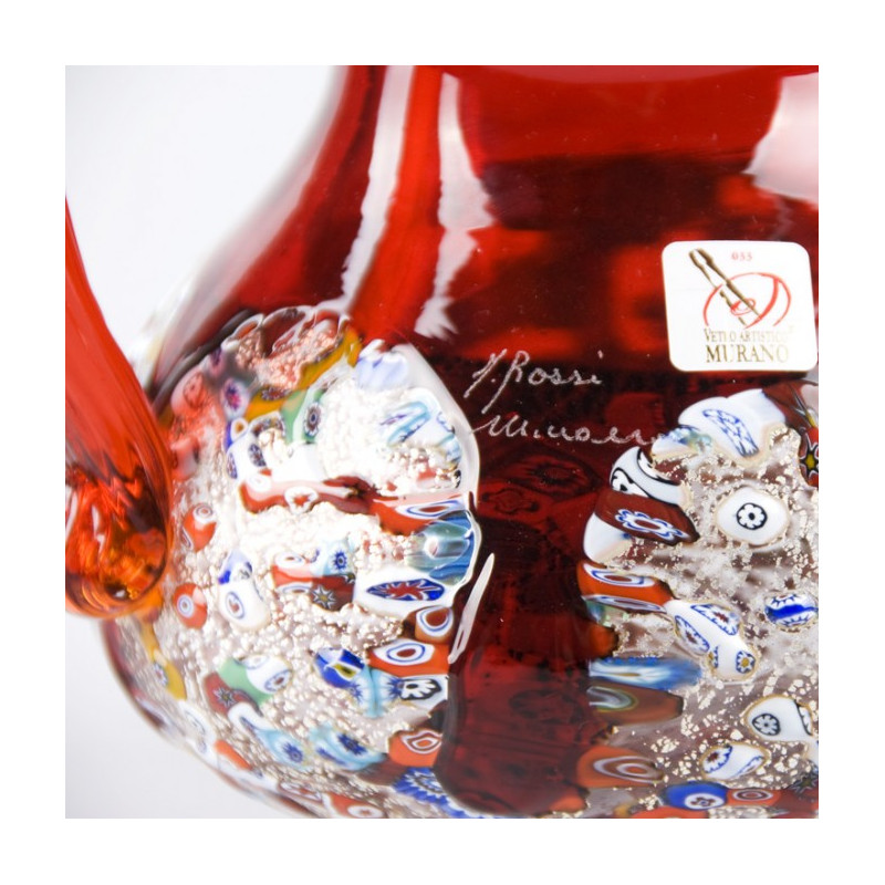 Murano glass carafe with murrine Made in Italy