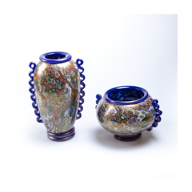 murano glass vase centerpiece pair