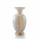 white and gold glass vase