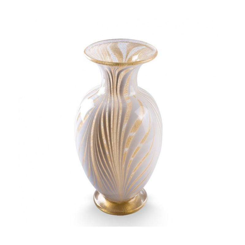white glass vase
