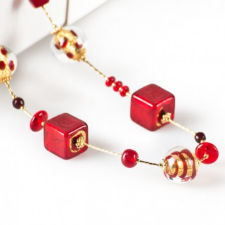 classic red glass beaded necklace