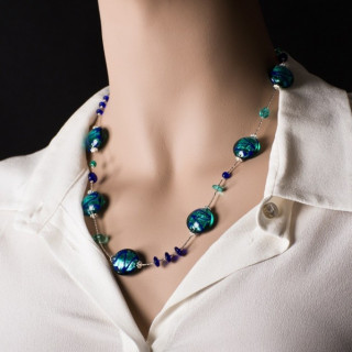 Blue murano jewelry parure
