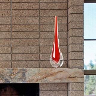 red modern tall vase