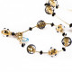 JO MINI SET Gold black glass earrings bracelet and necklace