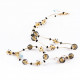 JO MINI SET Gold black glass earrings bracelet and necklace