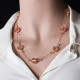 JO MINI SET Gold pink glass earrings bracelet and necklace