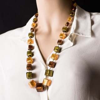 Collana multicolore con cubi in vetro artistico