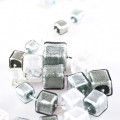 CUBI grey silver glass necklace square beads