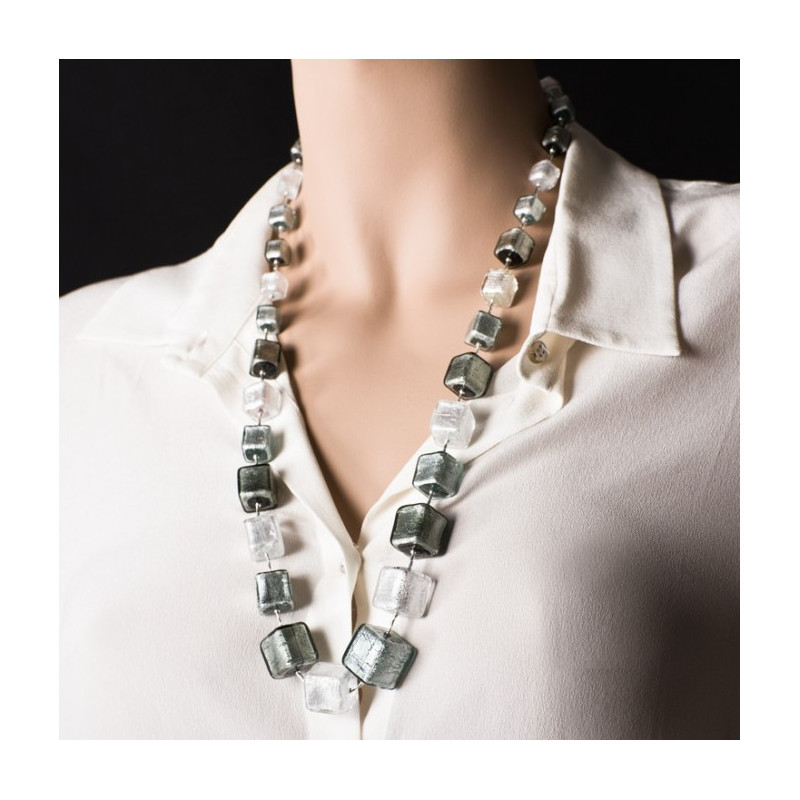 Murano glass silver necklace