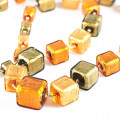 CUBI yellow gold glass necklace square beads