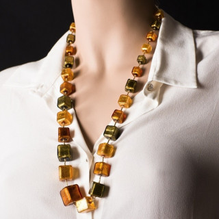 long luxury glass necklace