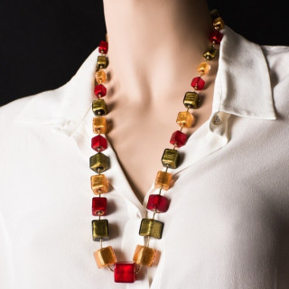 Amber gold square beads