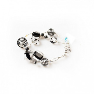black and silver bracelet