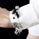 murano glass black silver bracelet