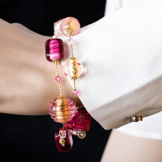 pink gold handcrafted beads