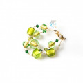 ZOSMA green gold leaf classic glass bracelet