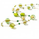 modern necklace green gold glass beads