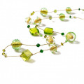 SHEDIR green and gold long modern necklace