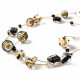 Long necklace  gold  black beads