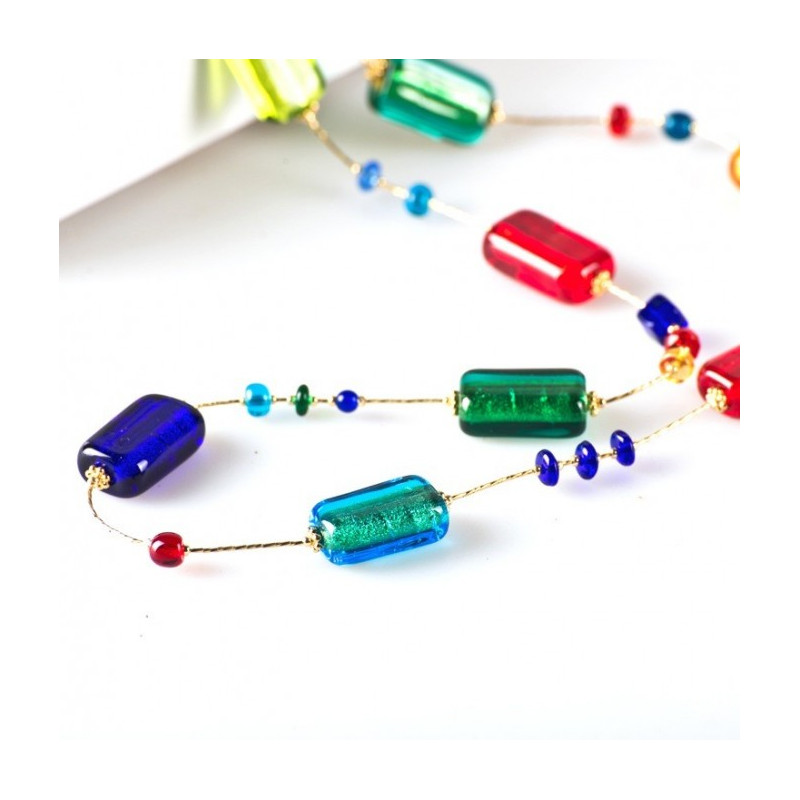 PRIMAVERA Long necklace multicolor beads