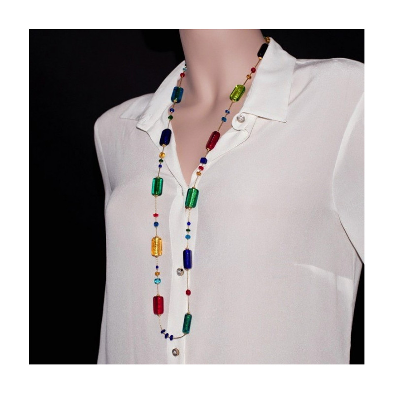 PRIMAVERA Long necklace multicolor beads