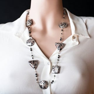 Silver and avventurina necklace