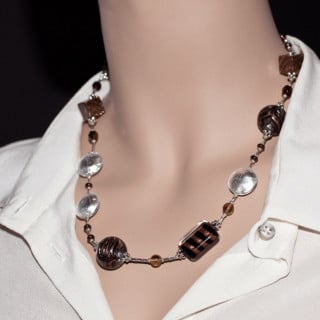 Silver and black beads