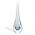 STILLA Sapphire blown glass vase gray color tall shape
