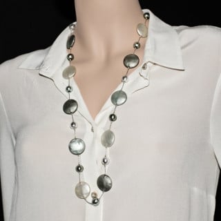 Perla con foglia d'argento artigianale