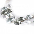 PASTIGLIA Collana con perle grigie e foglia argento