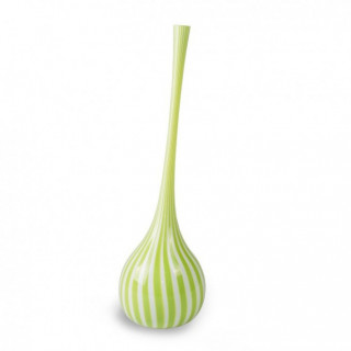 Italiano vaso in vetro a goccia allungato verde bianco