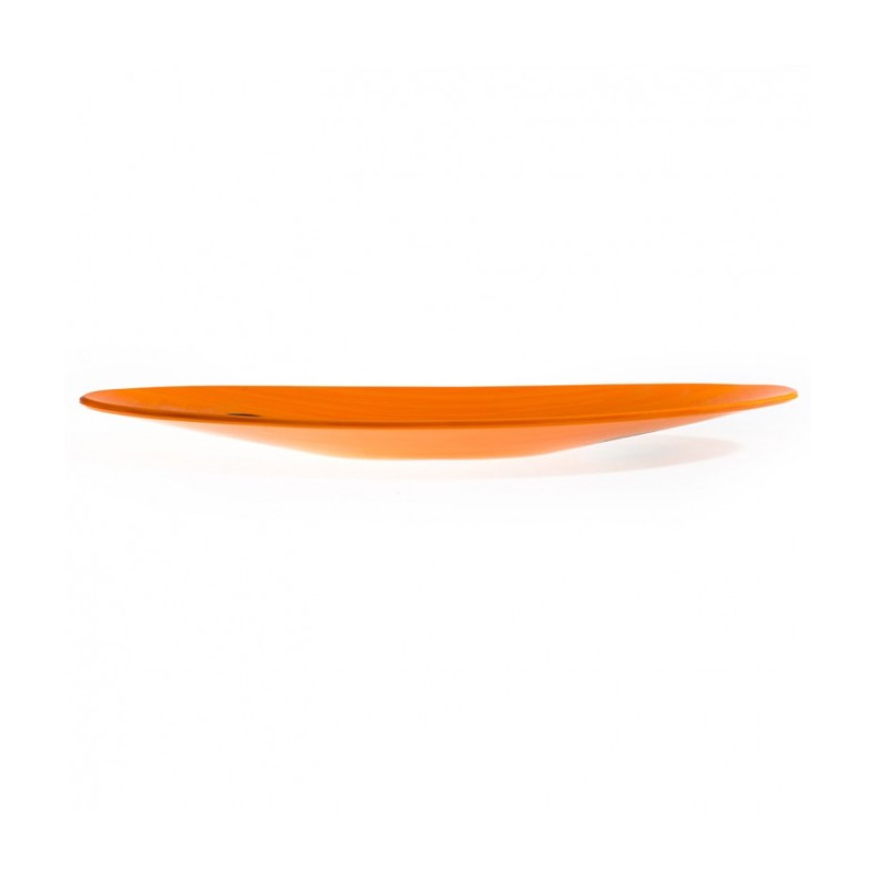 centrotavola ornamentale ovale in vetro arancione