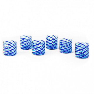 Murano blue drinking glasses set