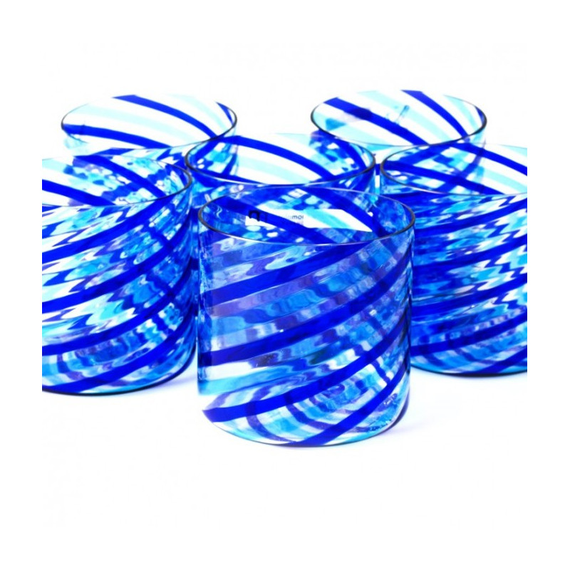 set di bicchieri a strisce blu idea regalo di lusso