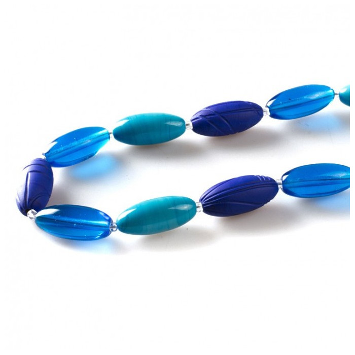 Modern necklace turquoise and blue beads