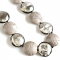 ESTER Silver and grey glass necklace