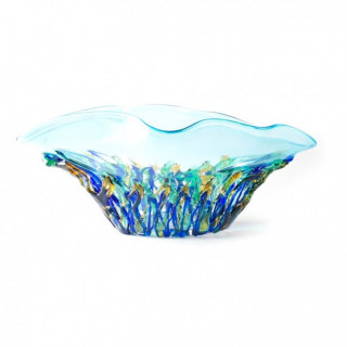 Murano glass aquamarine centerpiece