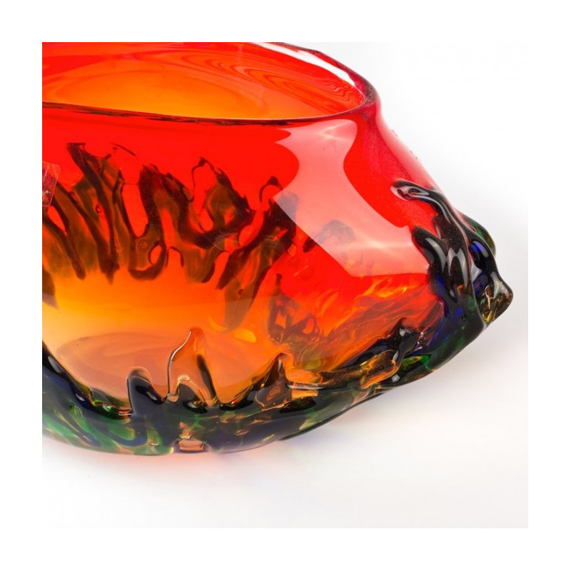 Oval decorative colored glass centerpiece