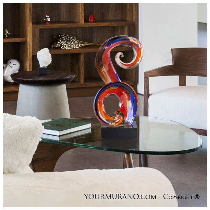 abstract sculpture with rectangular base for home decor